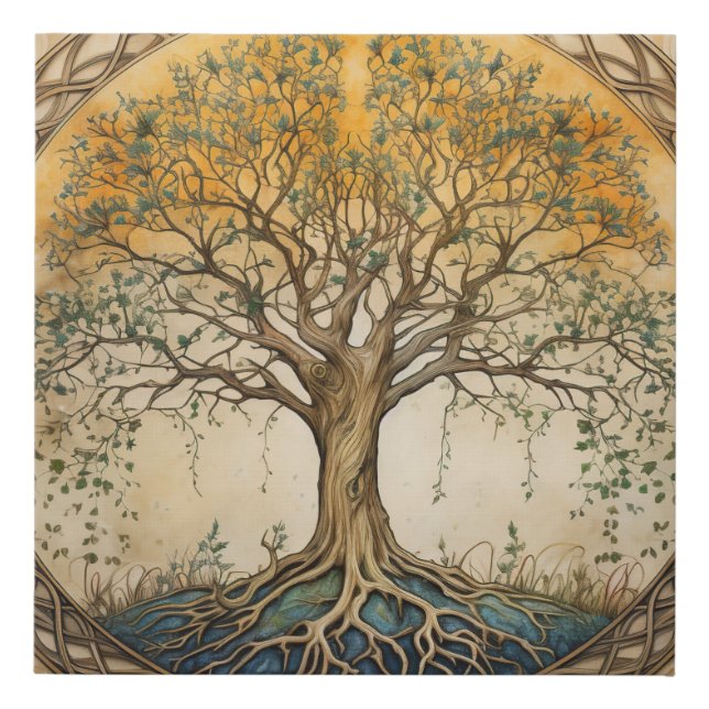 Golden Tree of Life Faux Canvas Print (Front)