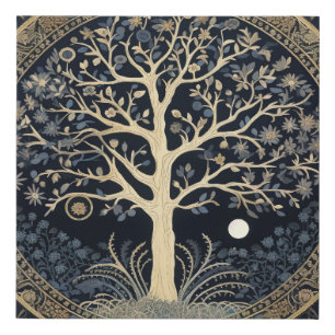 Golden Tree of Life Faux Canvas Print