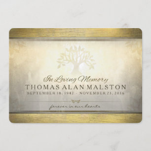 Golden Tree of Life Memorial Service Invitation