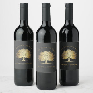 Golden Tree of Life (Oak Tree) Wine Label