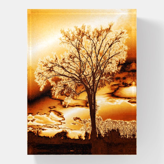 Golden Tree Of Life Paperweight (Vertical)