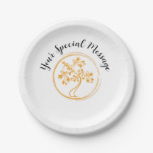 Golden Tree of Life Survivor Party Paper Plates