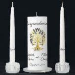 Golden Tree of Life Timeless Sophisticated Elegant Unity Candle Set<br><div class="desc">Celebrate your love and the roots of your union with our "Golden Tree of Life" wedding collection. Featuring an elegant gold-leafed Tree of Life against a black background, this design symbolizes growth, connection, and the eternal bond of marriage. Perfect for couples looking for a meaningful and sophisticated touch to their...</div>