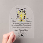 Golden Tree of Life Timeless Sophisticated Wedding Acrylic Invitations