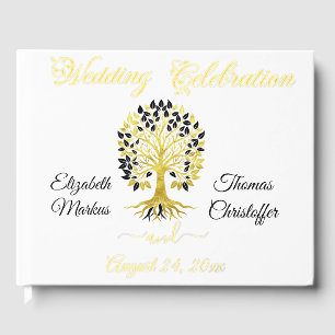 Golden Tree of Life Timeless Sophisticated Wedding Foil Guest Book