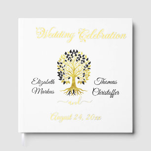 Golden Tree of Life Timeless Sophisticated Wedding Foil Guest Book