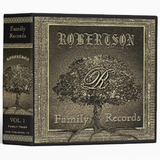 Golden Tree of Life Vintage Look Family Records 3 Ring Binder