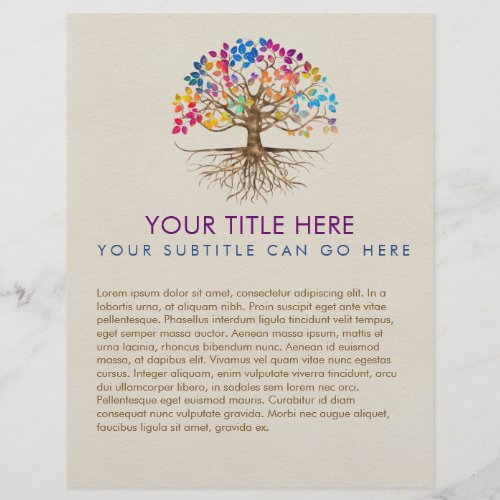 Golden Tree of life _ Yggdrasil _ Colorful Leaves Flyer