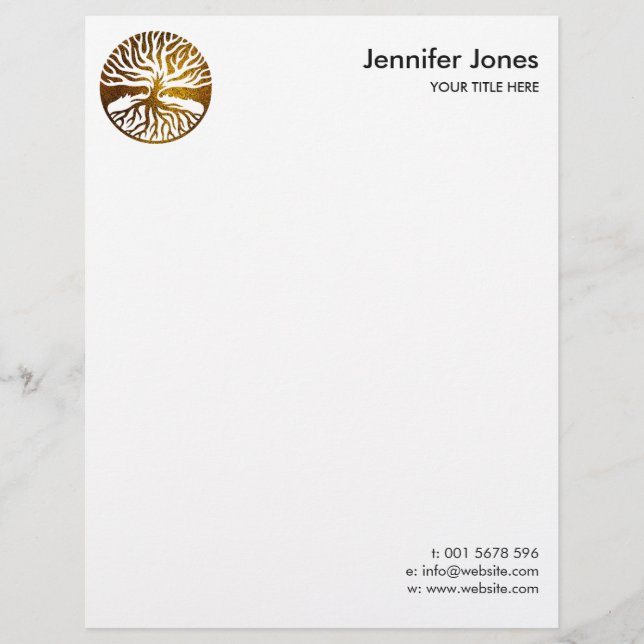 Golden Tree of life  -Yggdrasil Letterhead (Front)