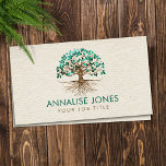 Golden Tree Of Life - Yggdrasil - Malachite Leaves Business Card at Zazzle