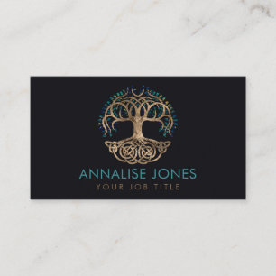 Golden Tree of life - Yggdrasil - Marble Leaves Business Card