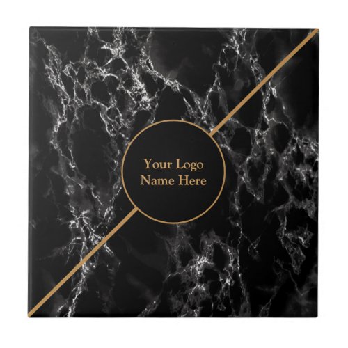 Golden Trendy Black Marble Stone _ Customizable Ceramic Tile