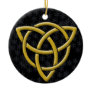 Golden Tri-Quatra on Snowflakes & Calssic Black Ceramic Ornament