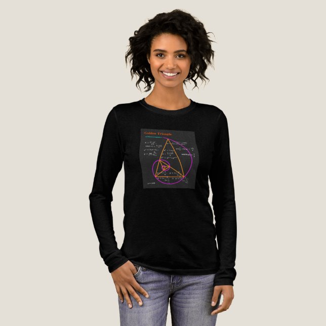 Golden Triangle & Fibonacci Numbers Tri-Blend Shirt (Full Front)