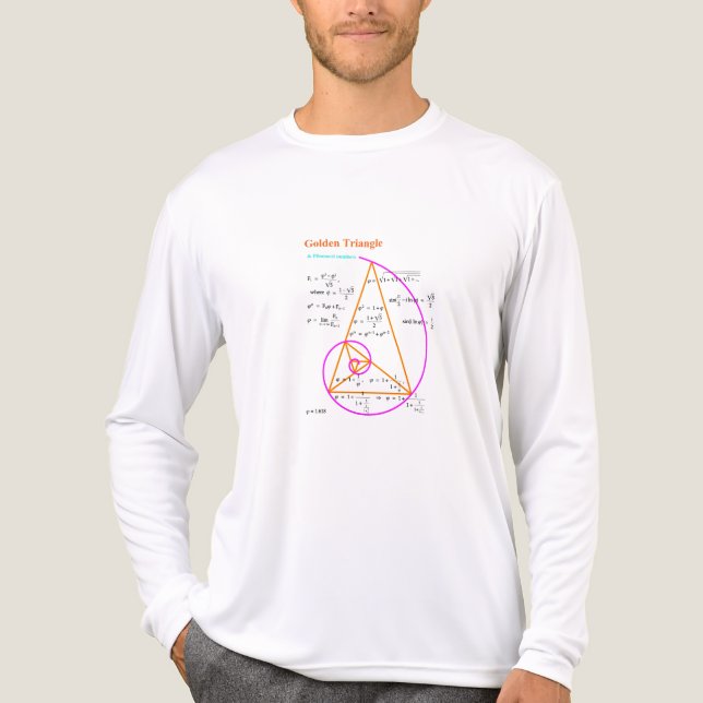 Golden Triangle & Fibonacci Numbers Tri-Blend Shirt (Front)