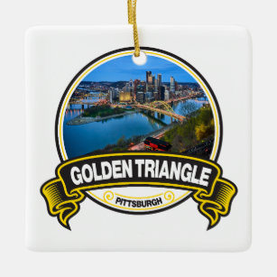 Golden Triangle Pittsburgh Travel Badge Ceramic Ornament