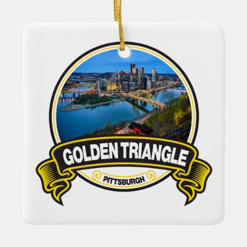 Golden Triangle Pittsburgh Travel Badge Ceramic Ornament