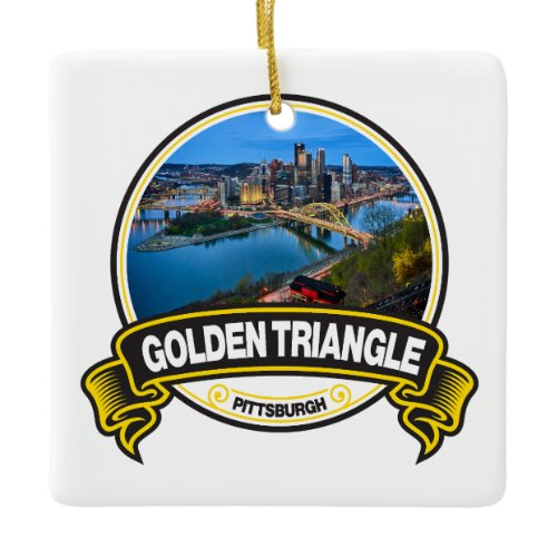 Golden Triangle Pittsburgh Travel Badge Ceramic Ornament