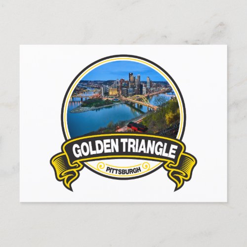 Golden Triangle Pittsburgh Travel Badge Postcard