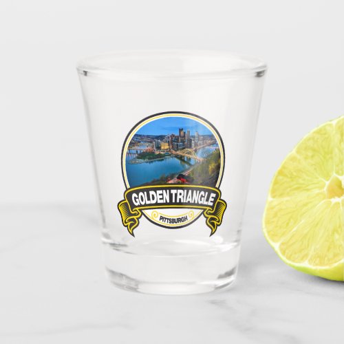 Golden Triangle Pittsburgh Travel Badge Shot Glass