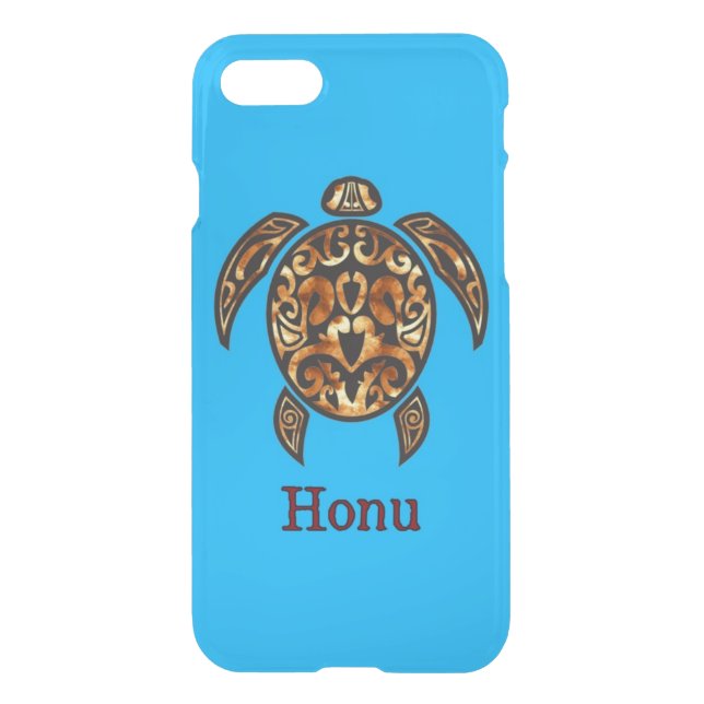 Golden Tribal Hawaiian Sea Turtle Uncommon iPhone Case (Back)