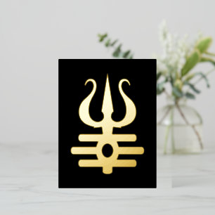Golden Triratna Foil Holiday Postcard