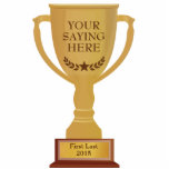 Golden Trophy Award Photo Sculpture<br><div class="desc">Personalize this golden award trophy for any occasion.  Personalize with your own saying,  name and year.</div>