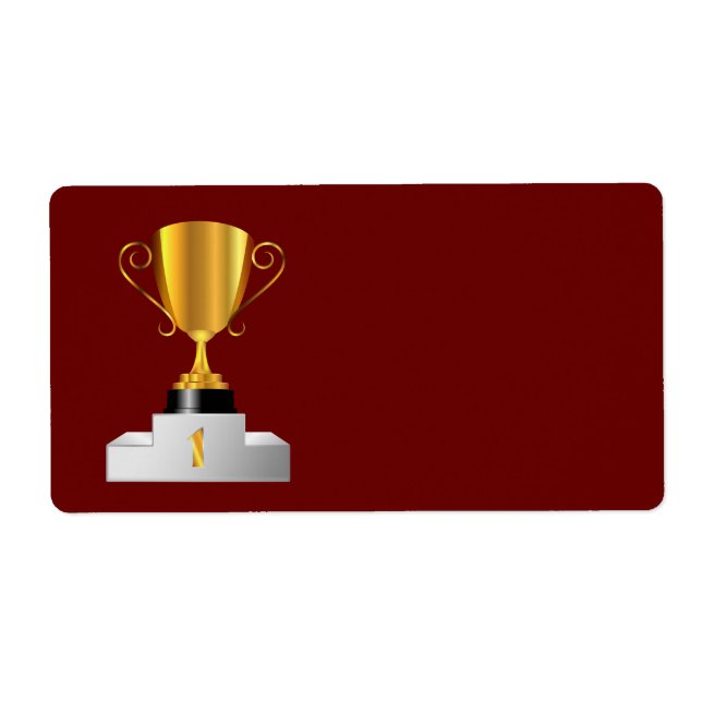 Golden trophy cup label (Front)
