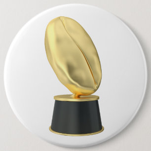 Golden trophy with coffee bean button