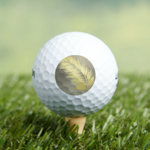 Golden Tropical Palm leaves Golf Balls