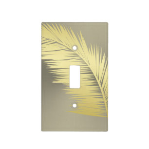 Golden Tropical Palm leaves  Light Switch Cover