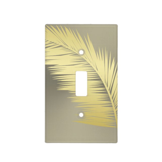 Golden Tropical Palm leaves  Light Switch Cover (Front)