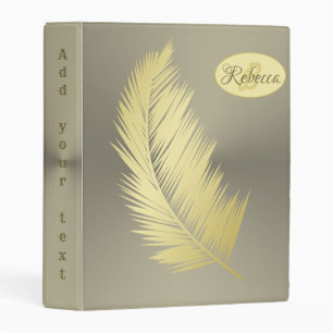 Golden Tropical Palm leaves  Mini Binder