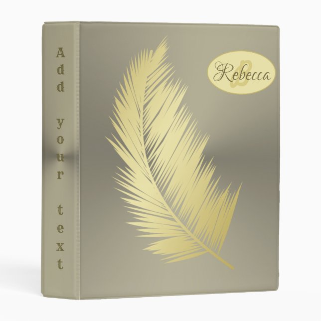 Golden Tropical Palm leaves  Mini Binder (Front/Spine)