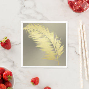 Golden Tropical Palm leaves  Napkins