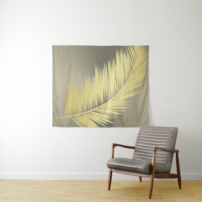 Golden Tropical Palm leaves  Tapestry (In Situ (Horizontal))