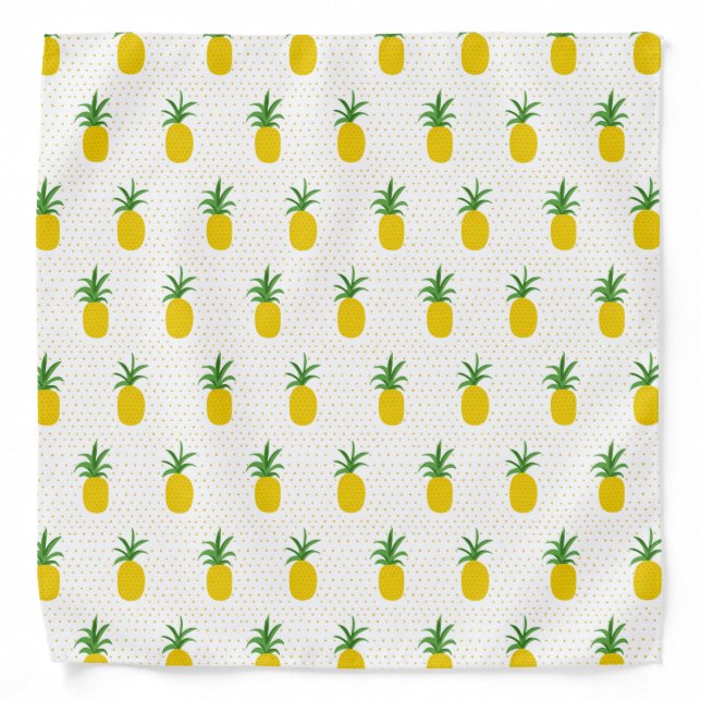Golden Tropical Pineapples Bandana (Front)