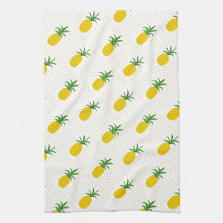 Golden Tropical Pineapples Kitchen Towel