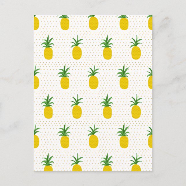 Golden Tropical Pineapples Postcard (Front)