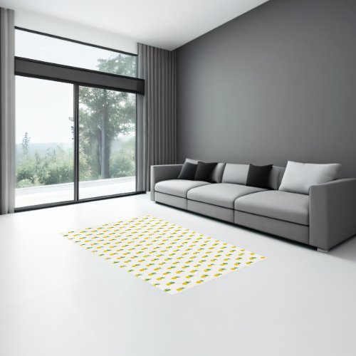 Golden Tropical Pineapples Rug