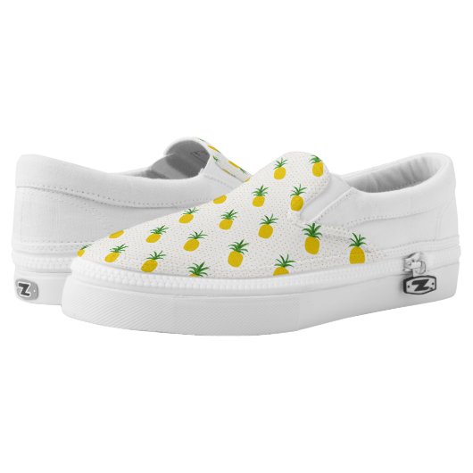 Golden Tropical Pineapples Slip-On Sneakers (Pair)