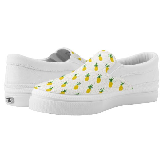 Golden Tropical Pineapples Slip-On Sneakers (Pair)