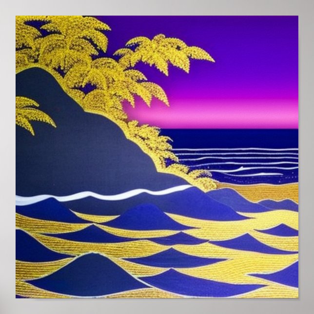 Golden Tropics at Sunset Poster (Front)