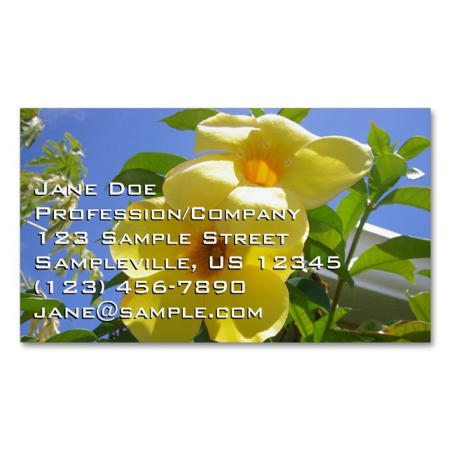 Golden Trumpet Flowers I Business Card Magnet (Front)