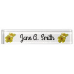 Golden Trumpet Flowers I Desk Name Plate