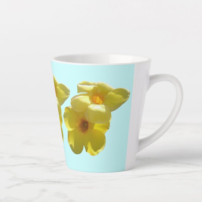 Golden Trumpet Flowers I Latte Mug (Right)