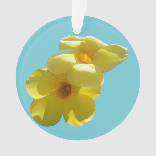 Golden Trumpet Flowers I Ornament (Front)