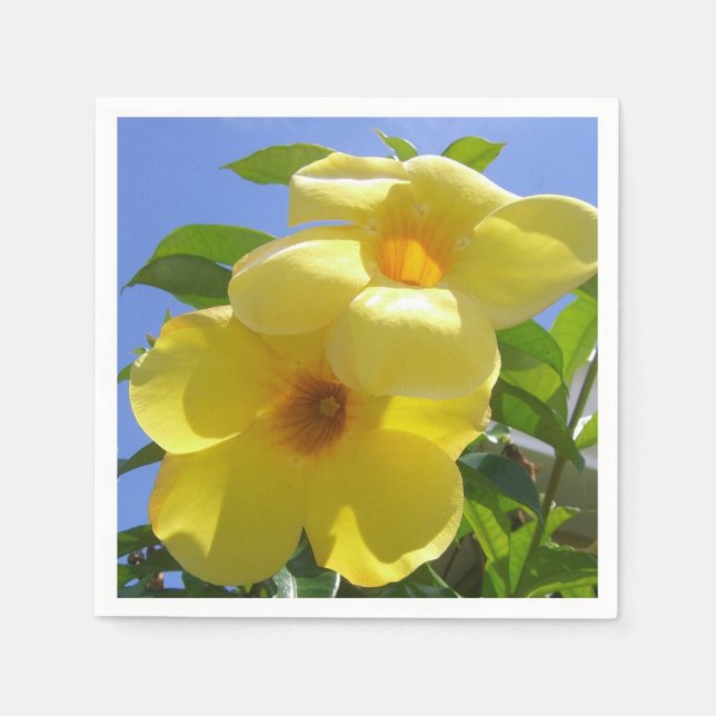 Golden Trumpet Flowers I Paper Napkins (Front)