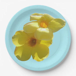 Golden Trumpet Flowers I Paper Plates