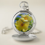 Golden Trumpet Flowers I Pocket Watch